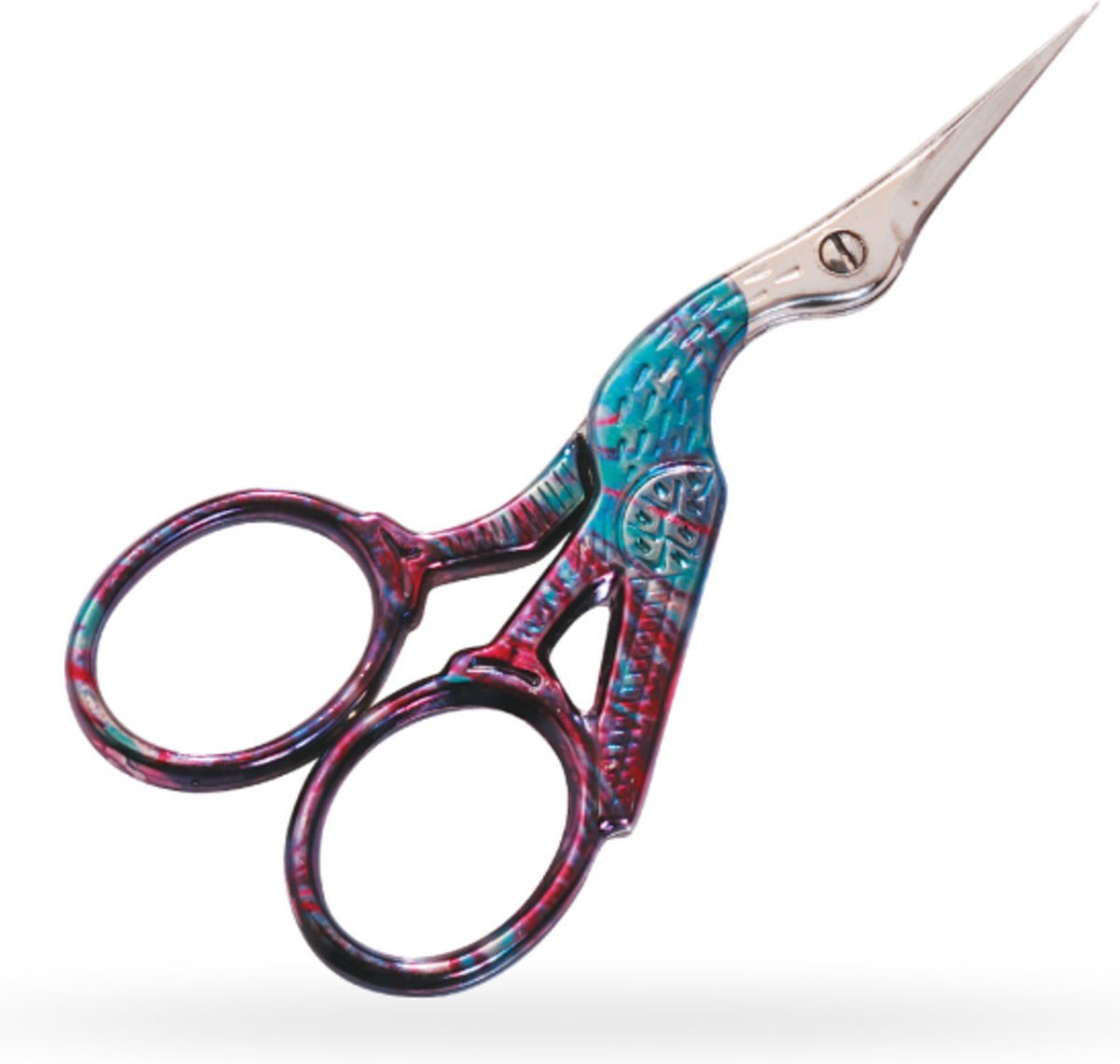 Ooievaars borduurschaartje kleurrijk 9 cm (Premax) Italië