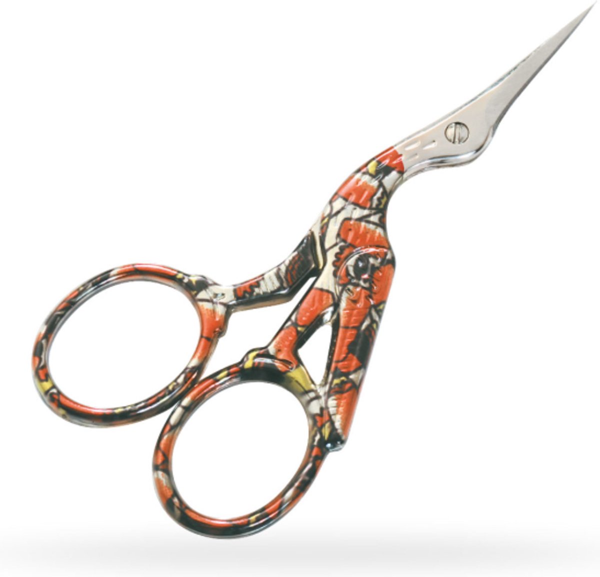 Ooievaars borduurschaartje kleurrijk 9 cm (Premax) Italië