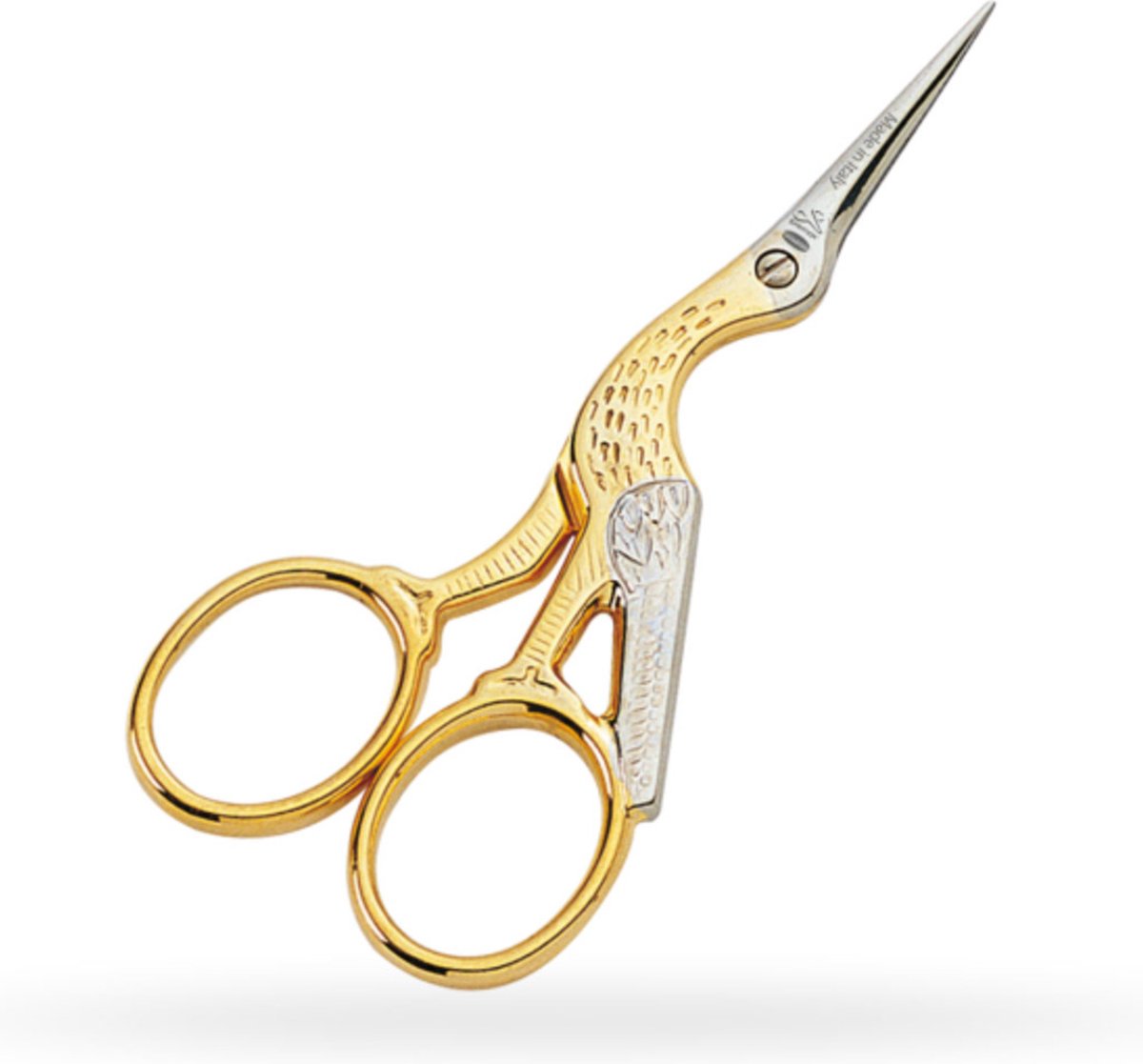 Premax Ooievaarschaar 9cm goud/zilver