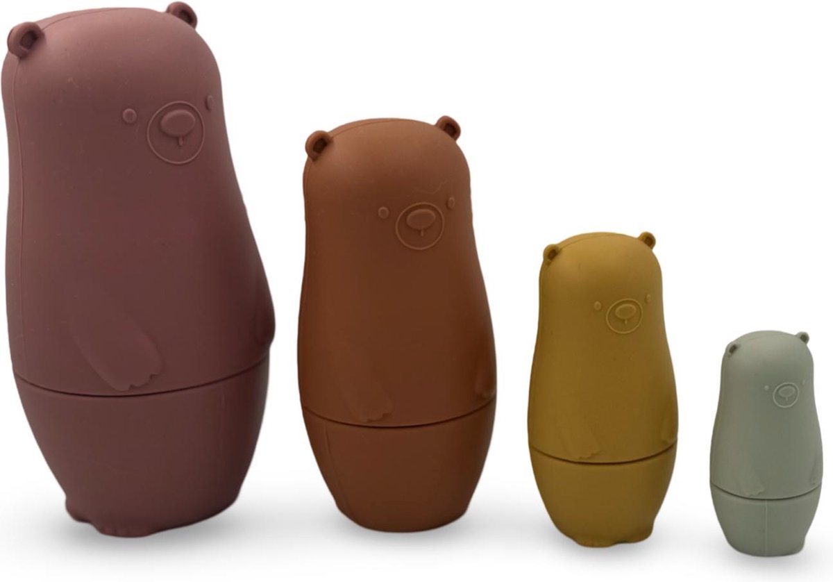 Educatief Siliconen Beren - Sorteren, Nestelen & Stapelen - Speelgoed - kinderen & Babys - Kraamcadeau - Multi kleur