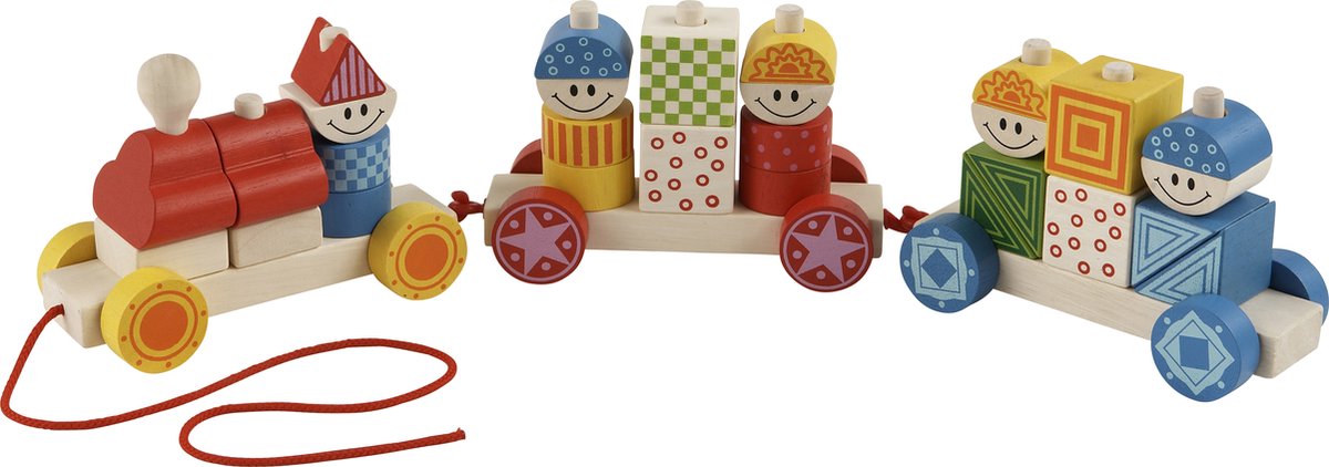 Primi Passi – Educatief Houtenspeelgoed – Blokken Trein – Massief Beukenhout - +18 maanden