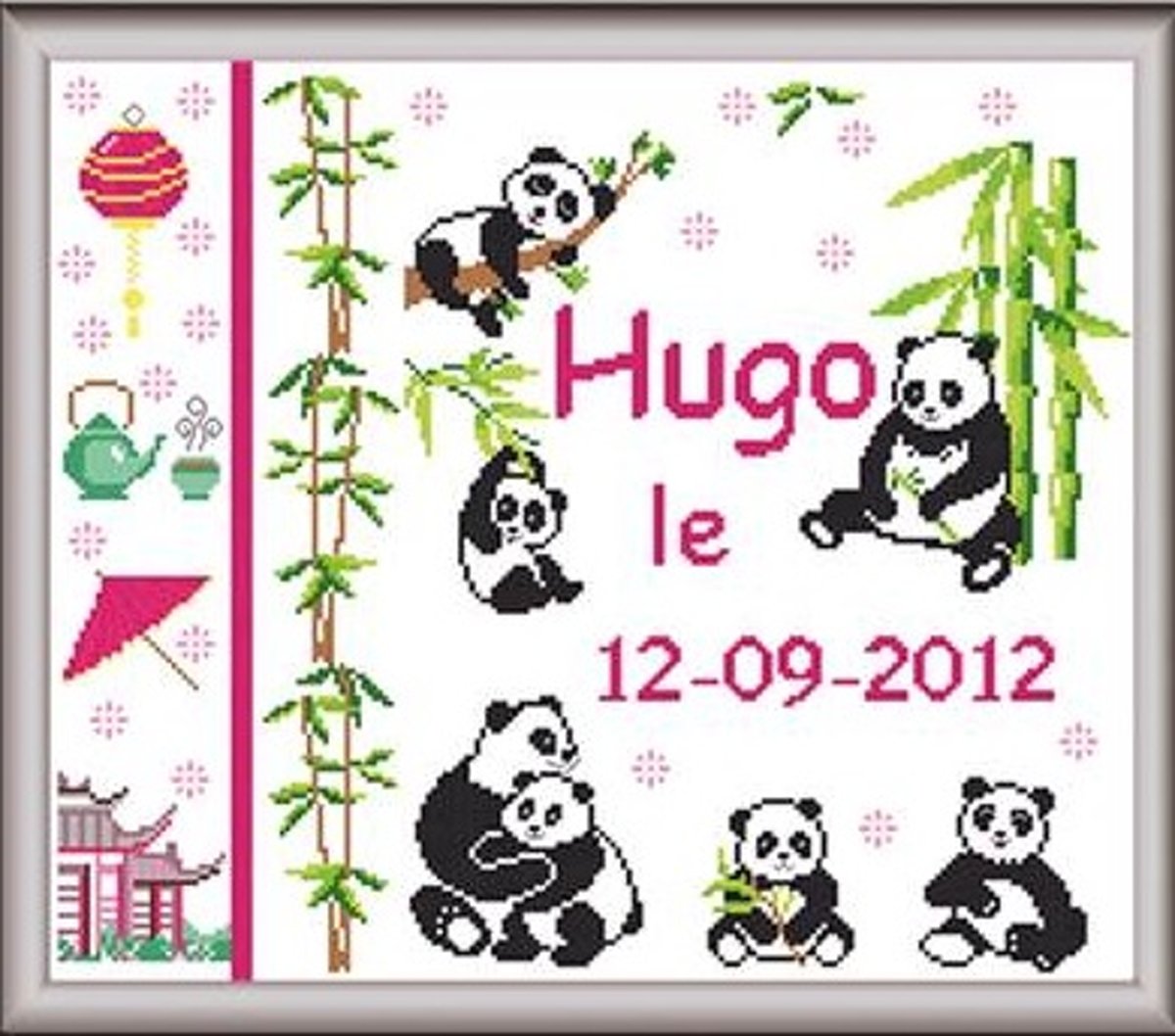 Princesse borduurpakket geboortetegel pandas 7499 borduren