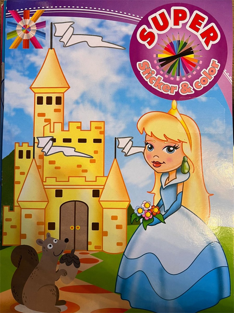 kleurboek Princess met stickers