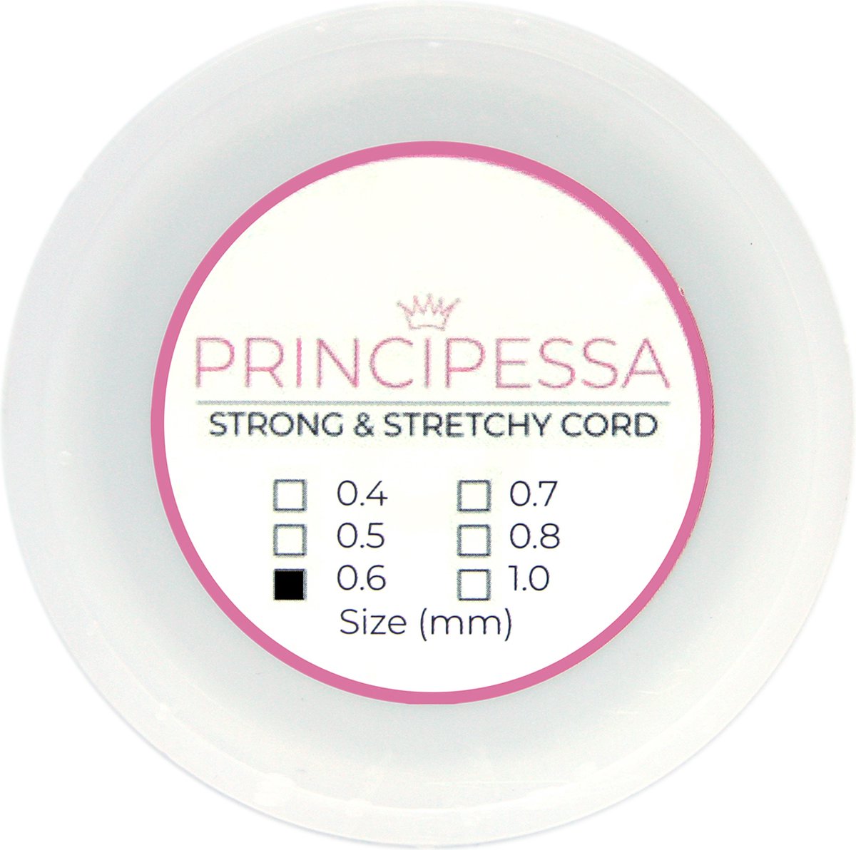   elastisch transparant rijgdraad, 0.6mm, 10,5 meter, topkwaliteit