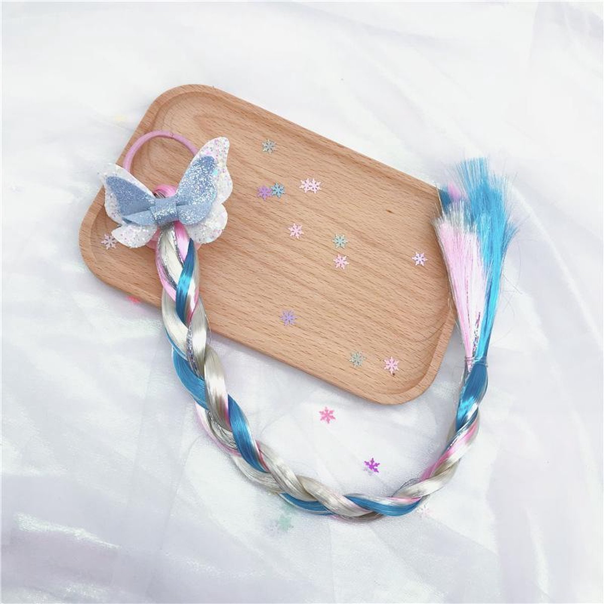 Prinses - Vlecht - Blauwe strik - Prinsessenjurk - Verkleedkleding - Accessoire