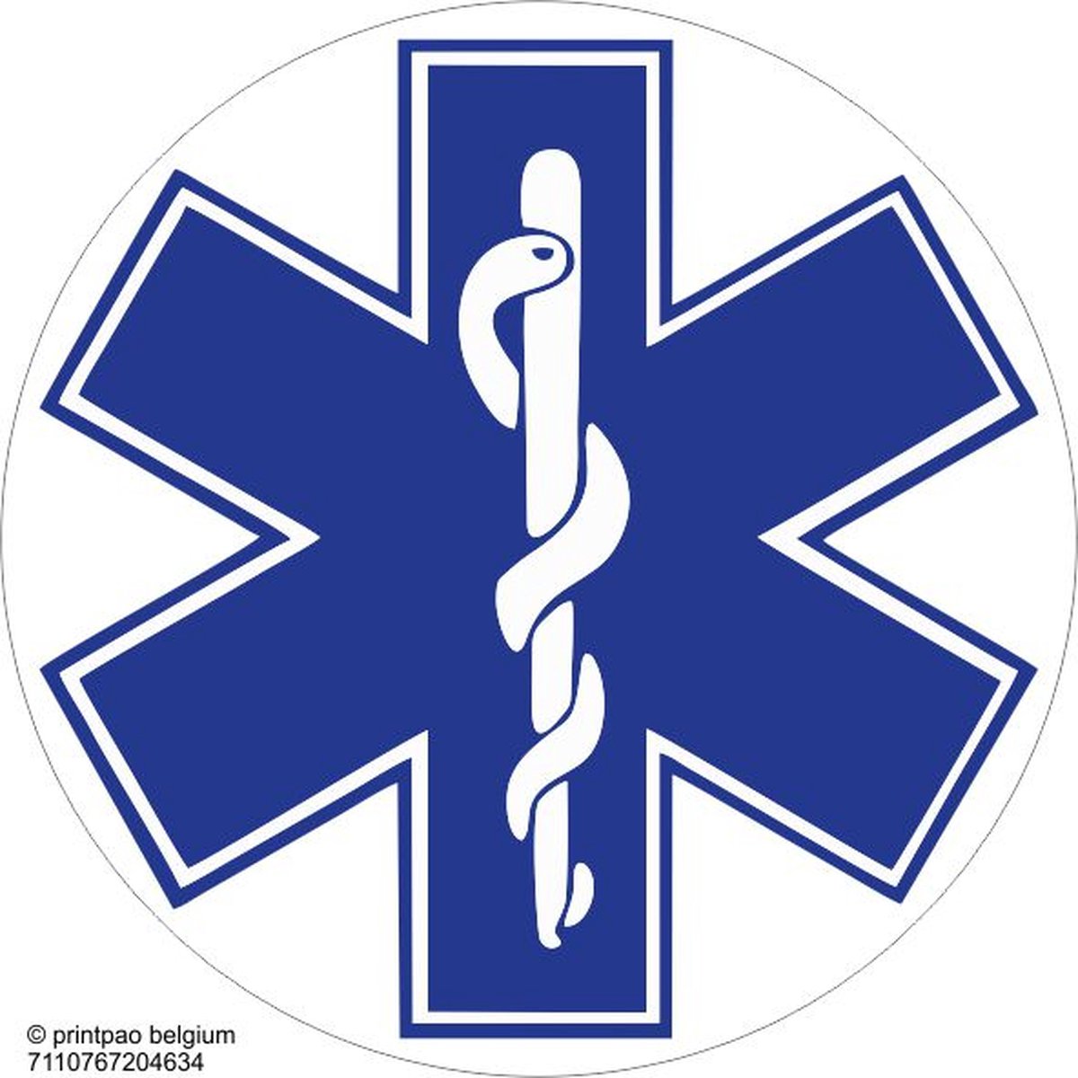 10 x plastic sticker (5cm) Ziekenwagen Kruis ambulance caduceus MUG-SMUR - Sluitsticker - Enveloppe Sticker - Cadeau sticker