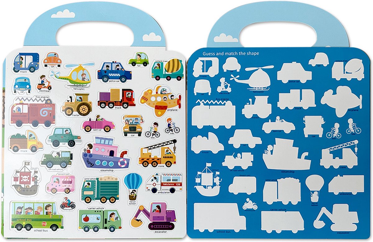 Voertuigen magneet boekje - 30 verschillende voertuigen