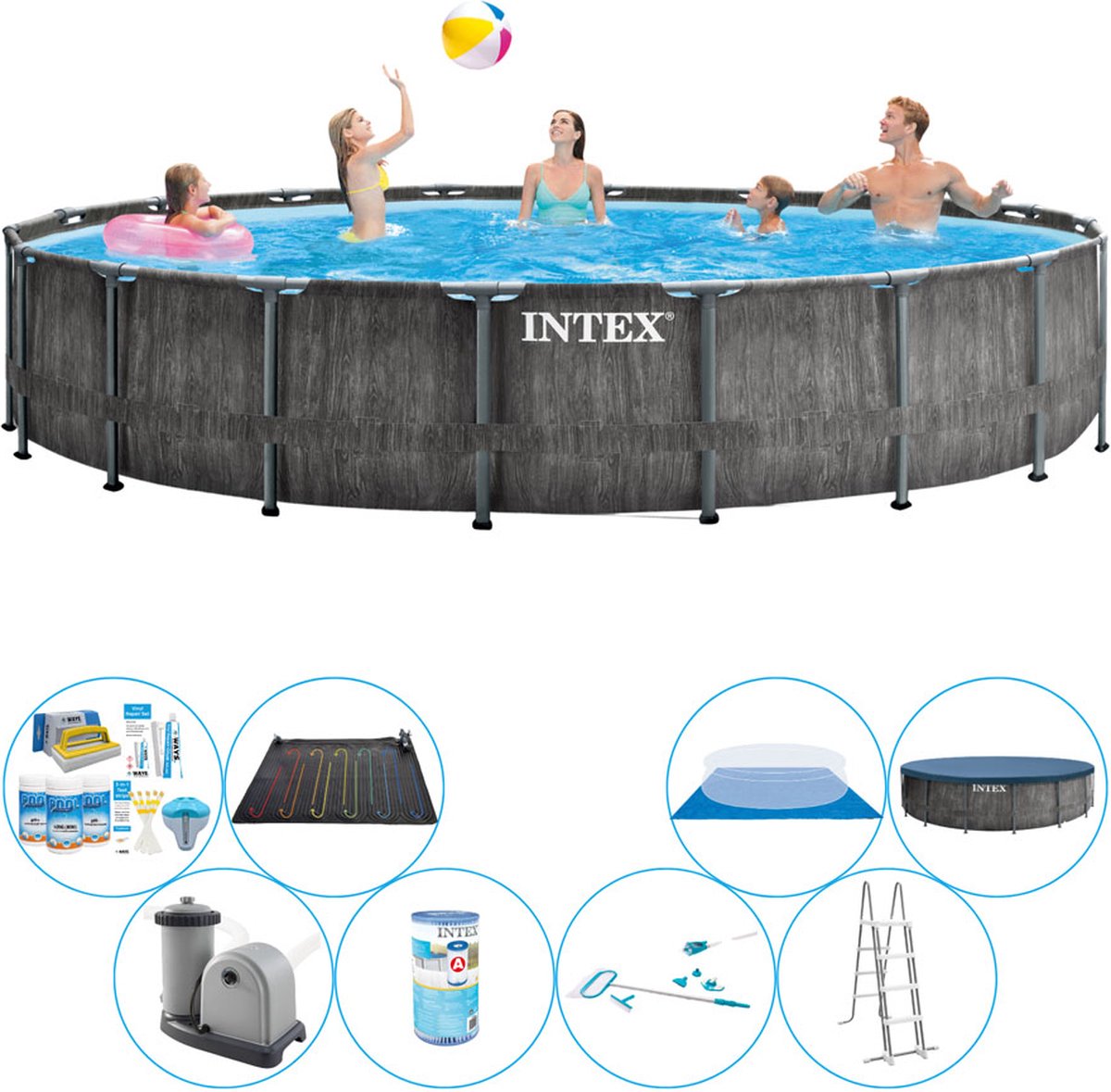 Prism Frame Greywood Rond 549x122 cm - Zwembad Set