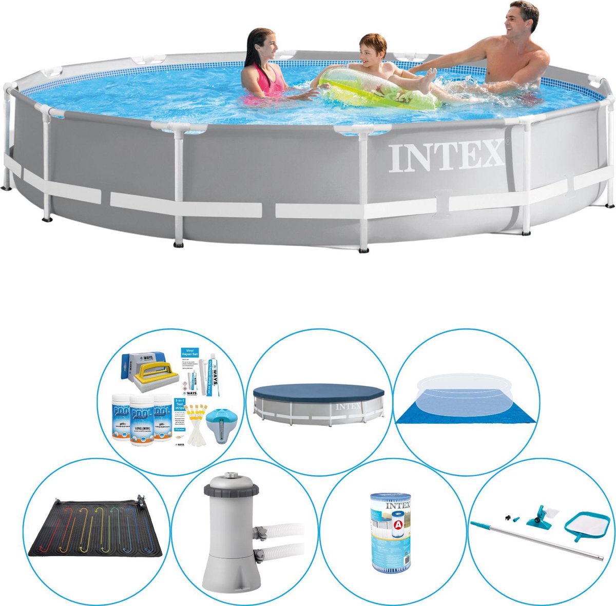 Prism Frame Rond 366x76 cm - Zwembad Pakket