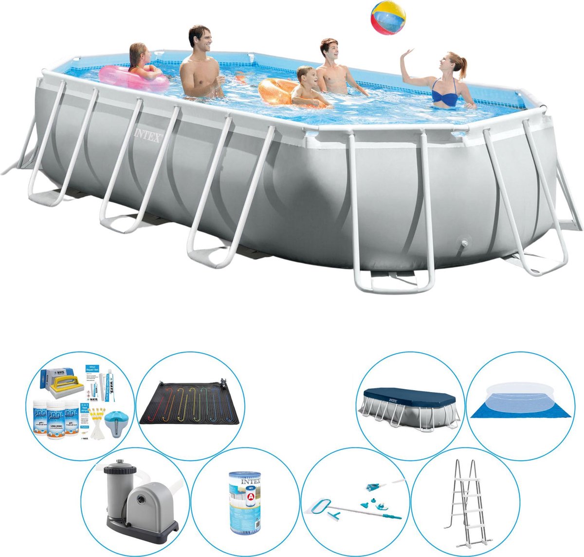 Prism Frame Zwembad Ovaal - 503 x 274 x 122 cm - Voordeelset