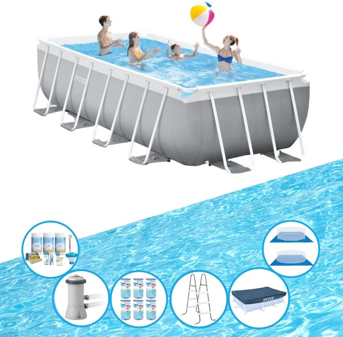 Zwembad Prism Frame - Zwembad Bundel - 488x244x107 cm