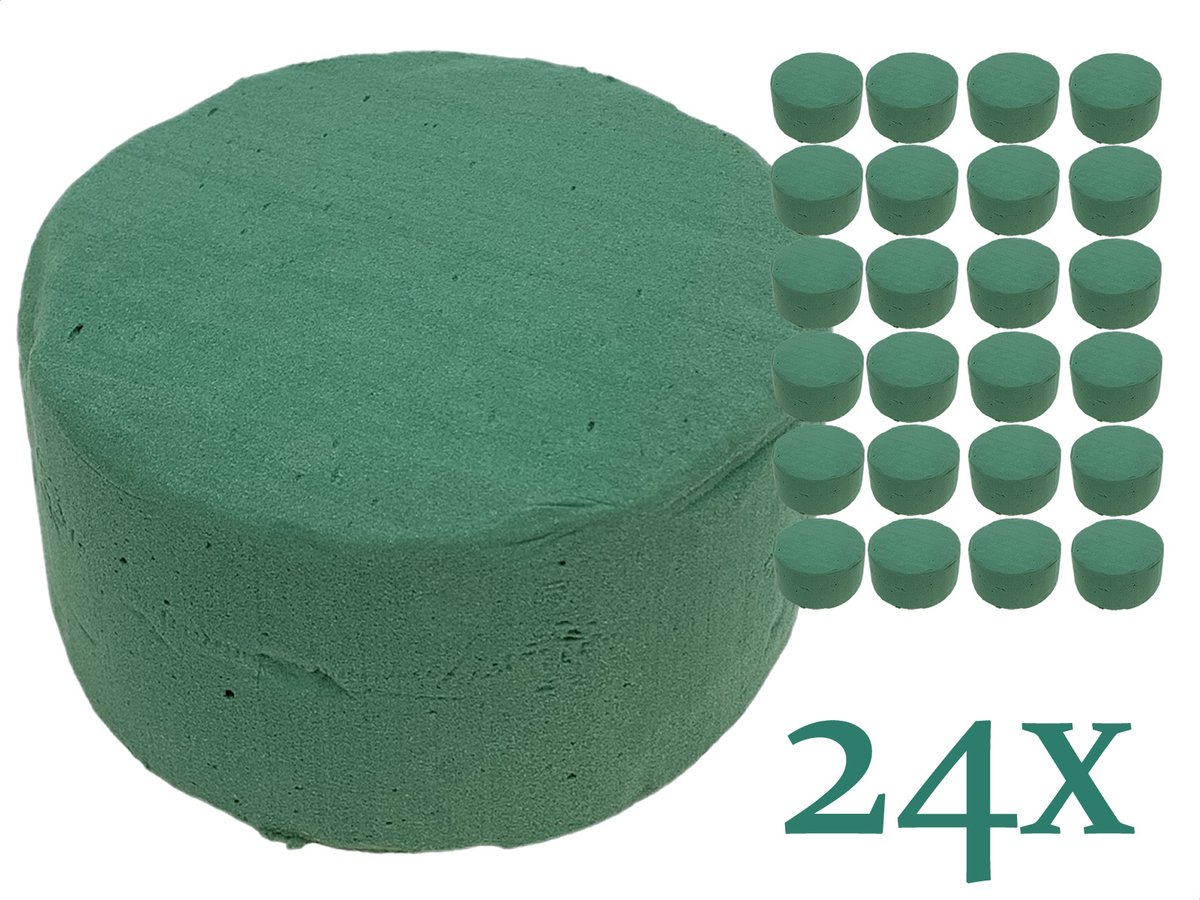 24x Steekschuim Cilinder 14 x 7 cm