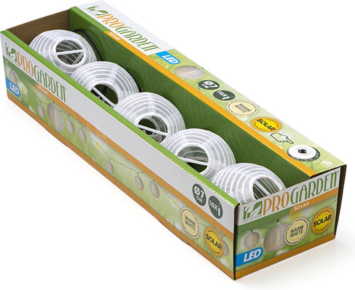 Solar Lampionnen Slinger - 10 leds - Warm wit