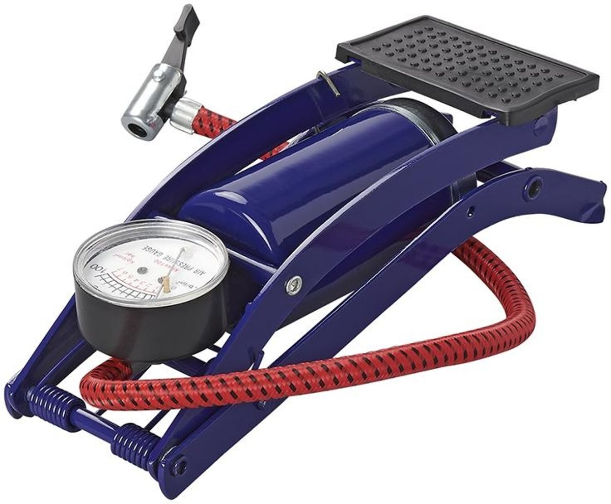 Voetpomp enkele cilinder met manometer