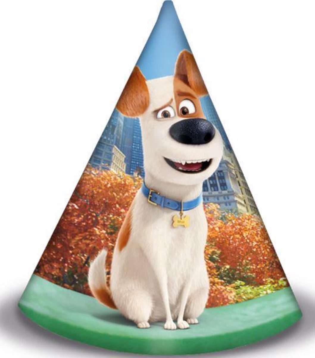 Procos Feesthoed Secret Life Pets Junior 15 Cm Karton 6 Stuks