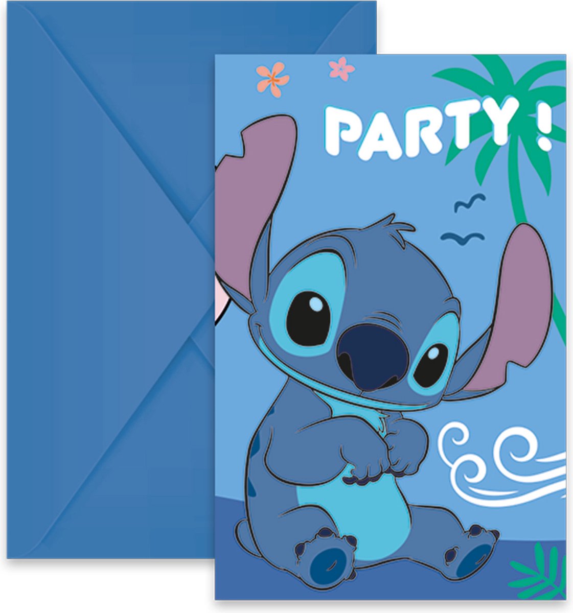 Vegaoo - 6 Stitch uitnodigingen en enveloppen