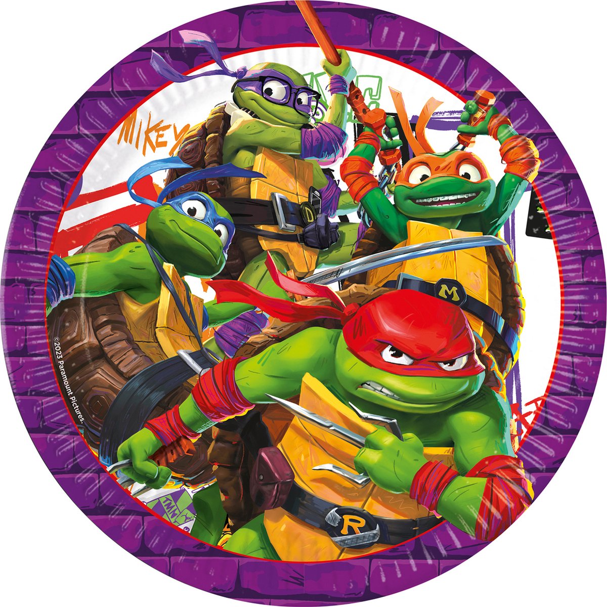Vegaoo - 8 borden Ninja Turtles nextgeneration 23 cm