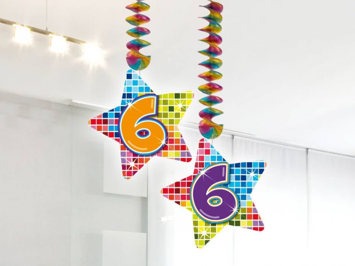 Hangdecoratie 6 Jaar 75cm 2 stuks