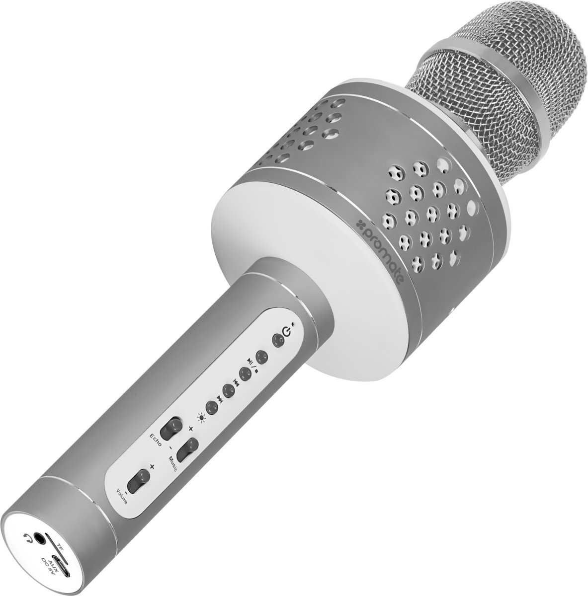   VocalMic-3 Draadloze Karaoke Microfoon met ingebouwde Luidspreker (Zilver)