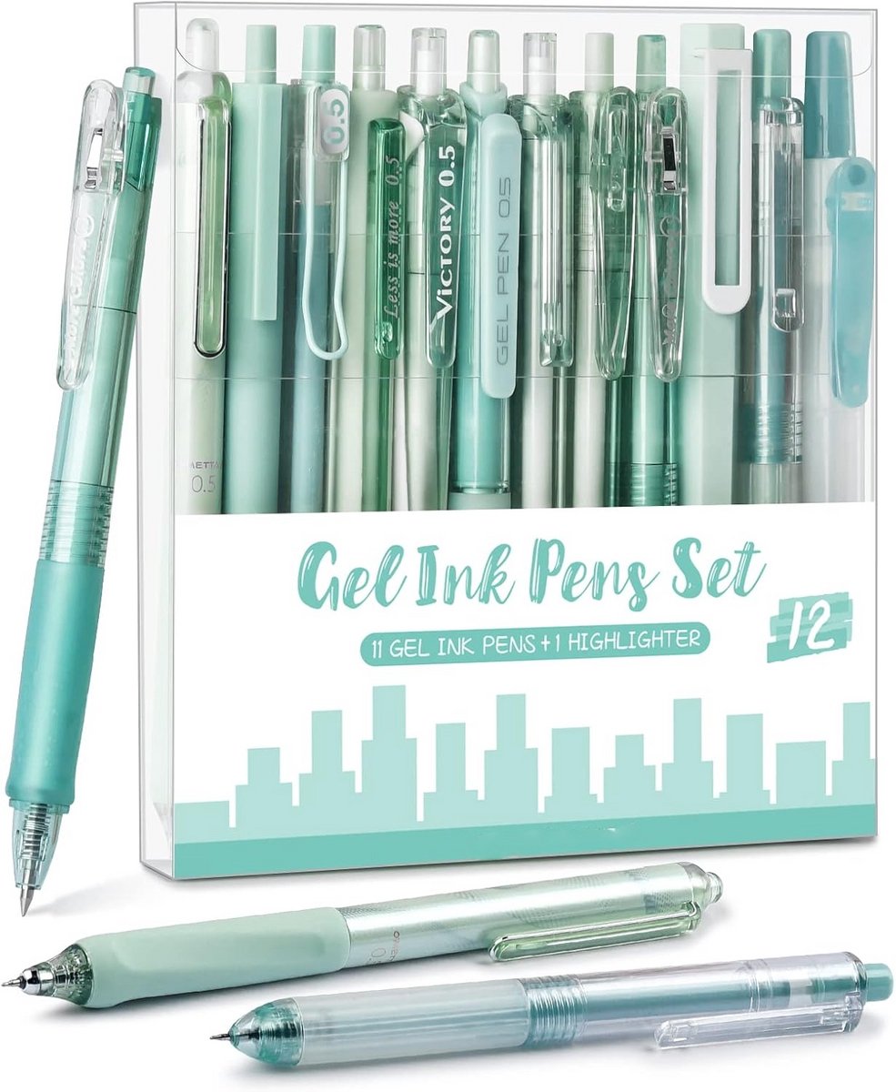 PromoHome Elegante Gelpennen Set - 12-delig schrijfgerei met fijne punt