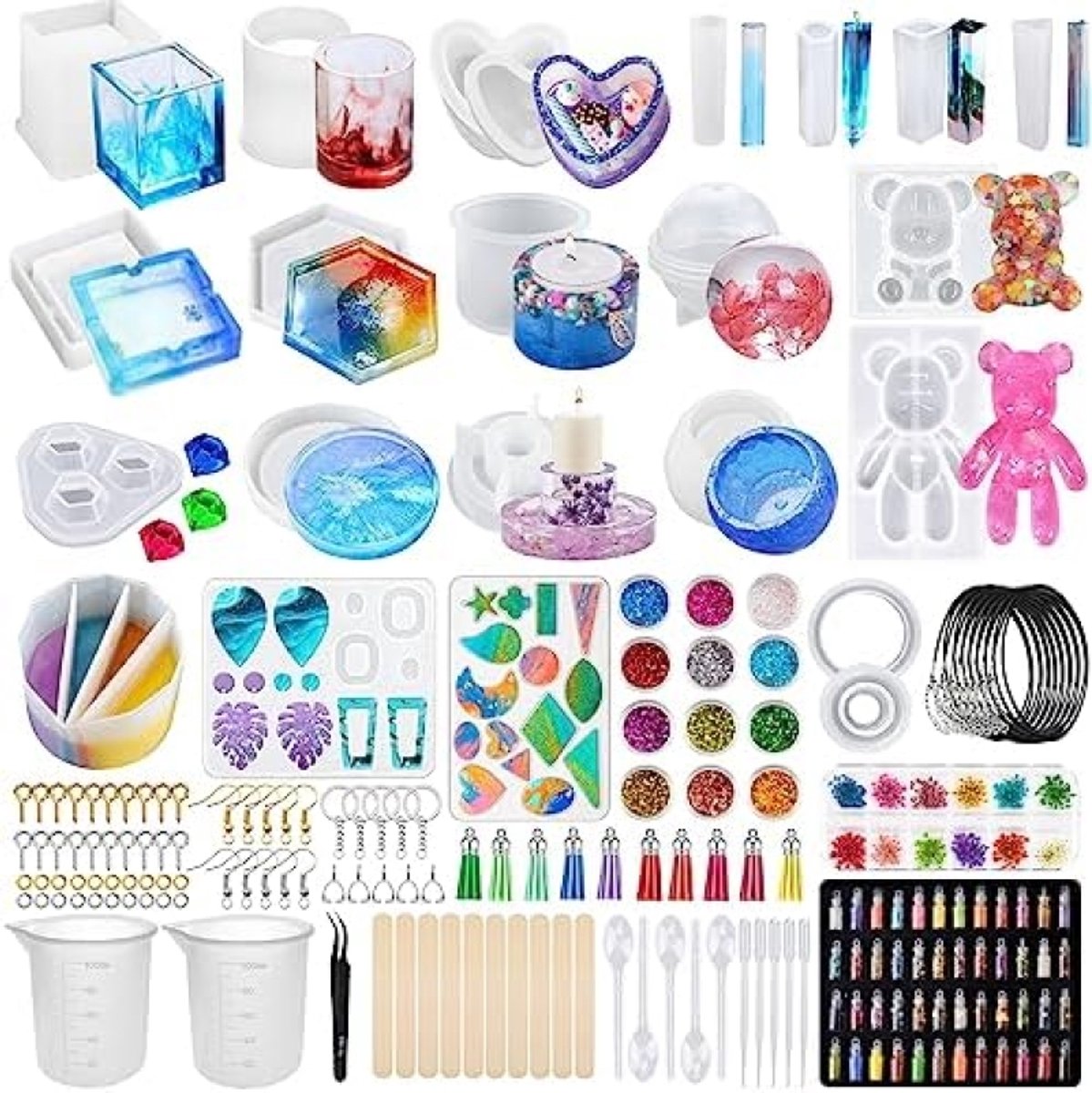   Epoxy Gietmal Set - 18 Stuks Siliconen Mallen voor DIY Sieraden