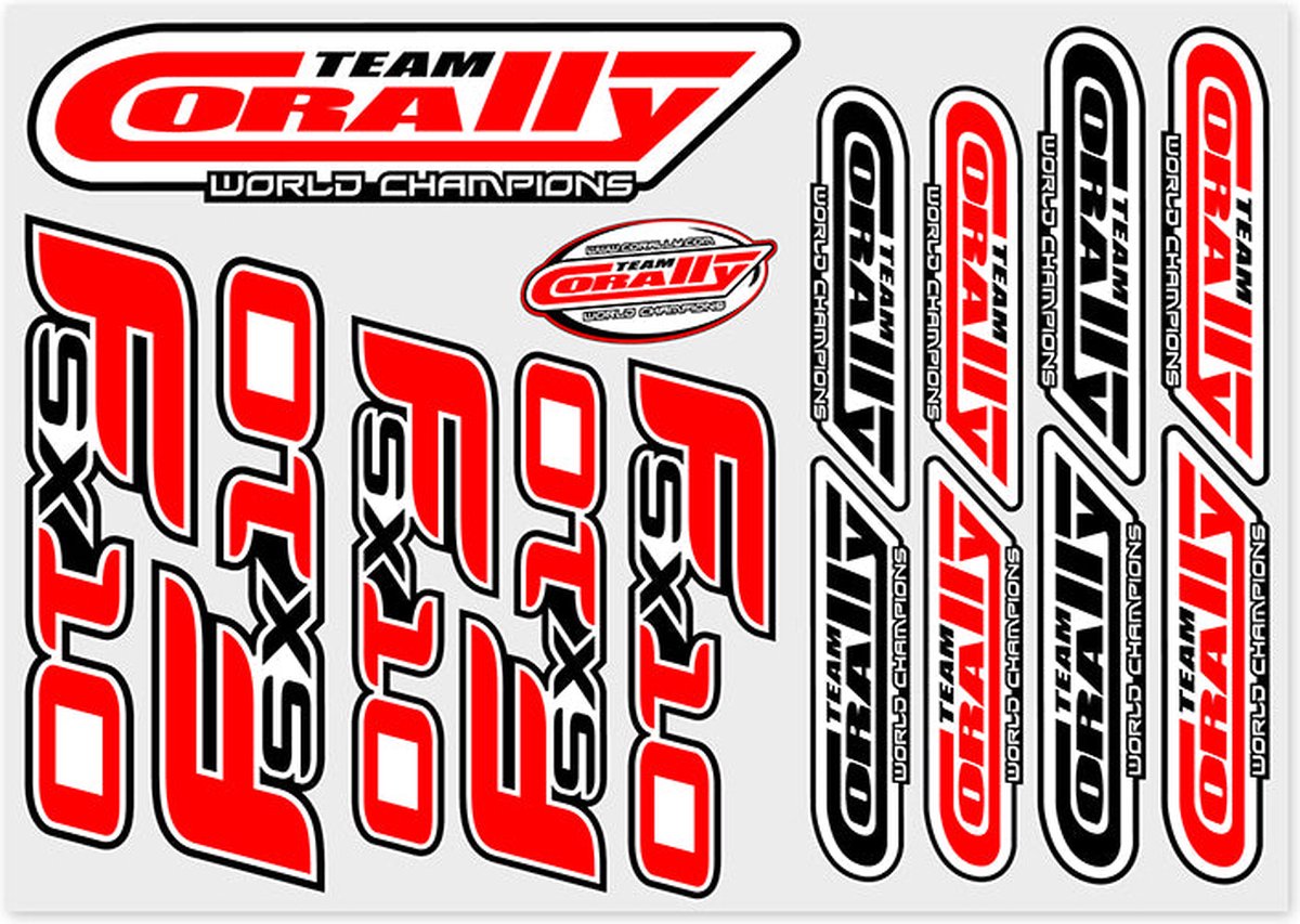 Team Corally - Stickersheet FSX-10 - Precut - 210x148mm - 1 pc