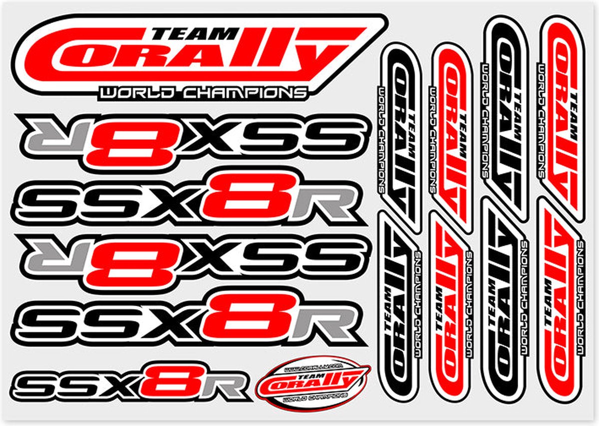 Team Corally - Stickersheet SSX-8-R - Precut - 210x148mm - 1 pc