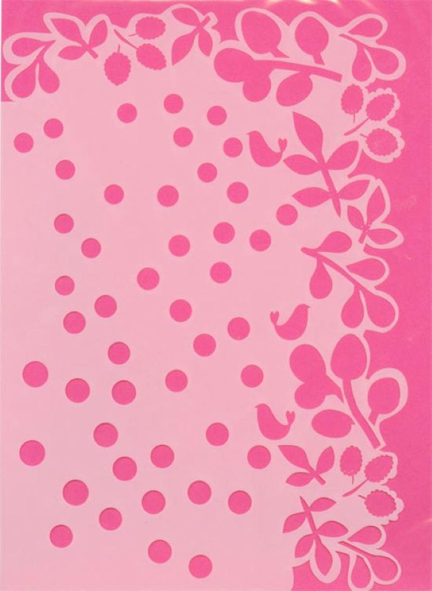 470803003   Mask Stencil for card making scrapbooking and journaling sjabloon kaarten maken leaves and birds