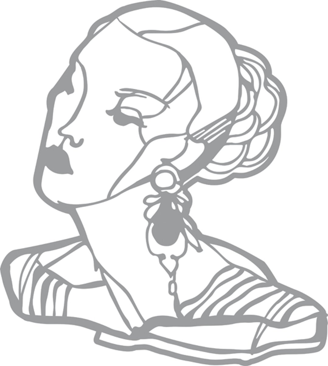 470805017   Mask Stencil for card making scrapbooking and journaling sjabloon kaarten maken Lady