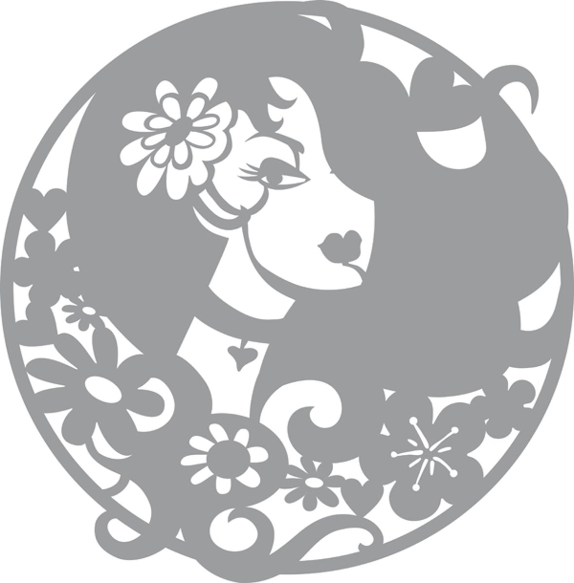 470805018   Mask Stencil for card making scrapbooking and journaling sjabloon kaarten maken Lady in circle