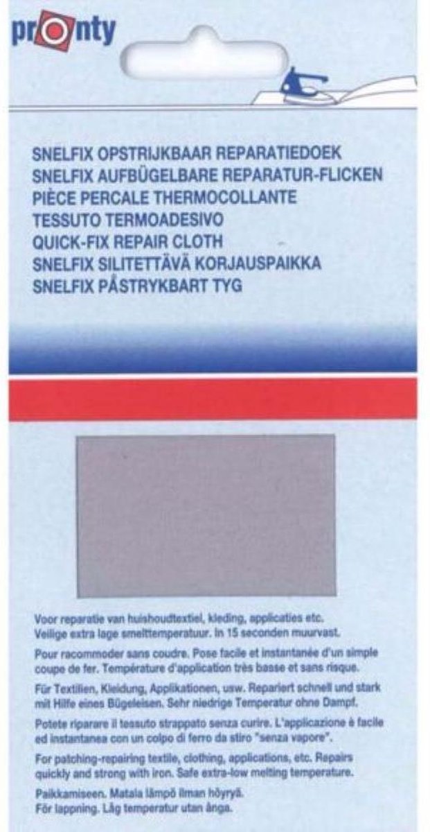 PRONTY REPARATIEDOEK SNELFIX OPSTRIJKBAAR, 11-25 cm, LICHT GRIJS, PER STUK.