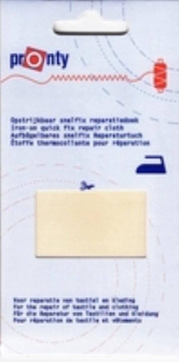 PRONTY REPARATIEDOEK SNELFIX OPSTRIJKBAAR, ECRU, PER STUK.