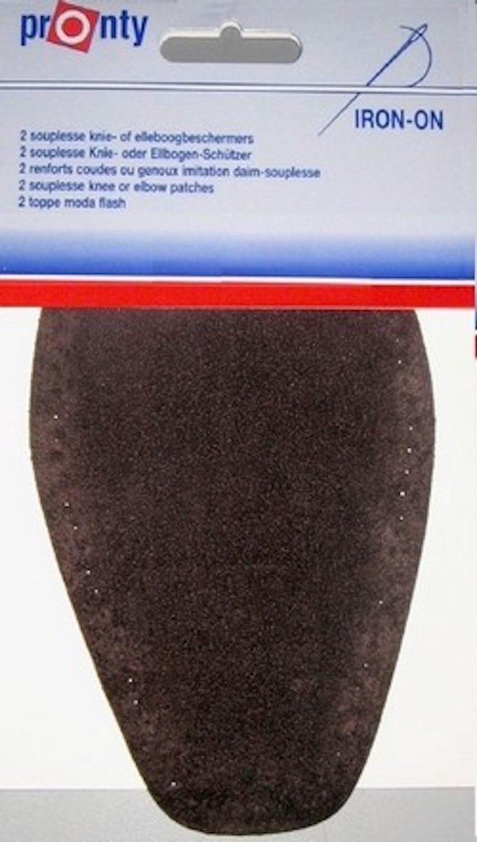   - 2 opstrijkbare souplesse suede look elleboogstukken bruin - pads voor elleboog opstrijkbaar en machinewasbaar