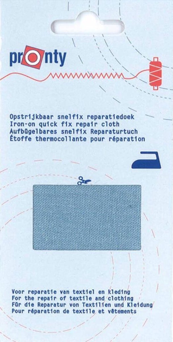   Opstrijkbaar snelfix reparatiedoek - jeans medium blauw - 419 - 11 x 25 cm - 100% katoen