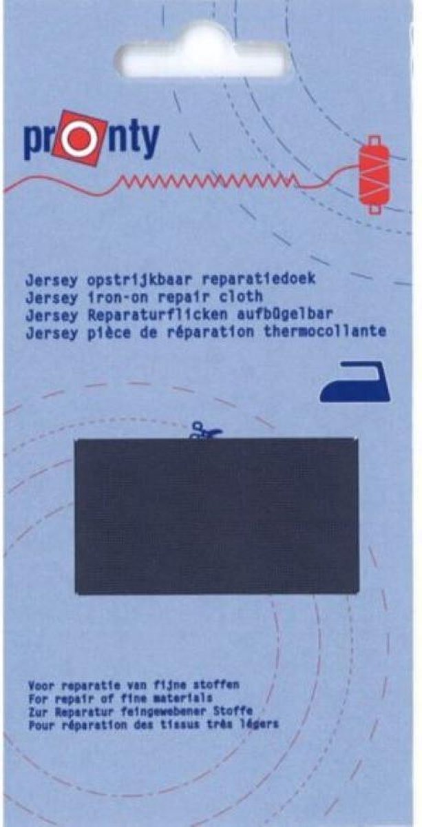 Pronty opstrijkbaar reparatiedoek - jersey - Marine - Per Stuk.