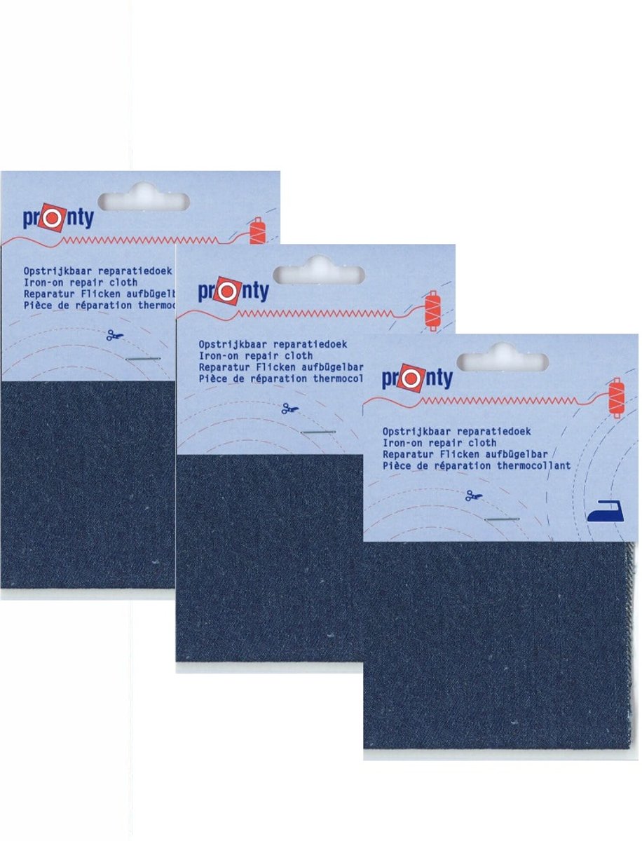   reparatiedoek opstrijkbaar jeansblauw 10 x 40 cm