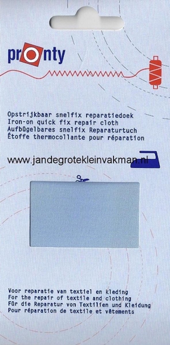   snelfix reparatiedoek - opstrijkbaar - lichtblauw - licht 11 x 25 cm - blauw - 100% katoen