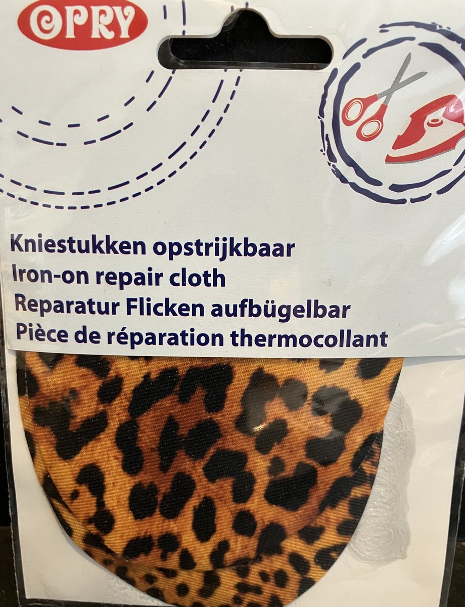 opry kniestukken opstrijkbaar panter