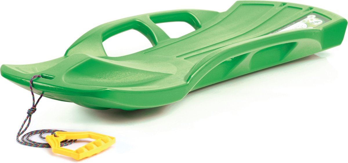 Kunststof sneeuw slee met trekkoord voor kinderen 110 cm groen - Kinderslee