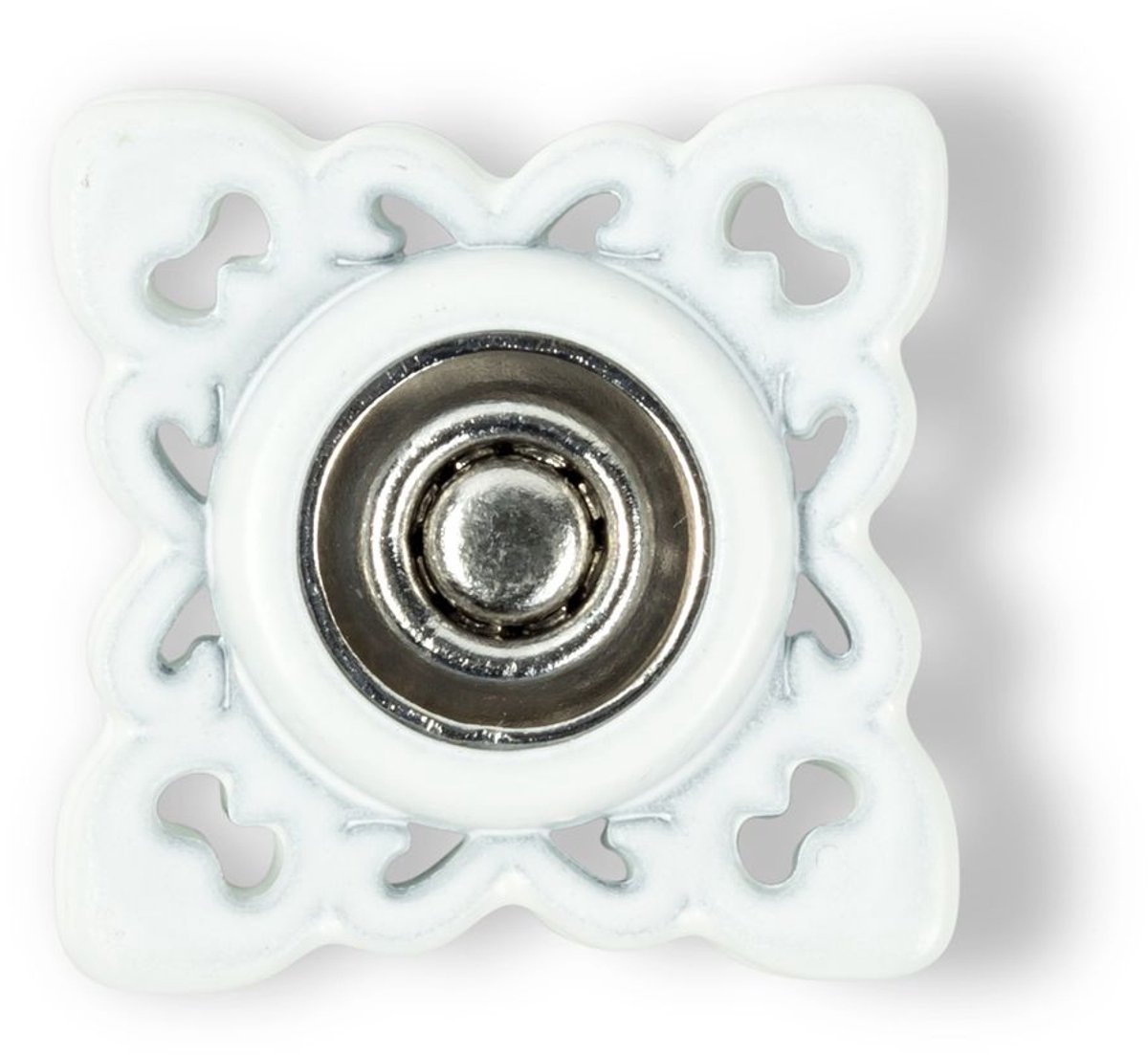 Aannaaidrukknopen kwadrat. 21 mm wit 2 st. - Aannaaidrukknopen - Prym