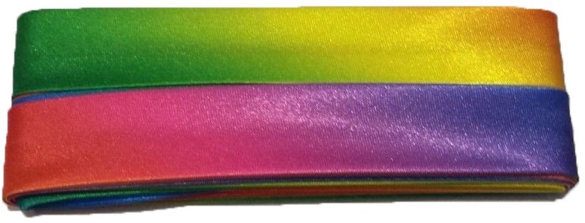 Biaisband Duchesse 40/20 mm regenboog 3,5 m