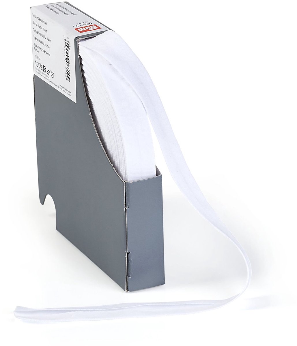 Biaisband elastisch 40/20 mm wit 25 m - Biaisband - Prym