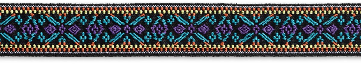 Elastiek Color 25 mm bloem lila / turkoois - Elastiek - Prym