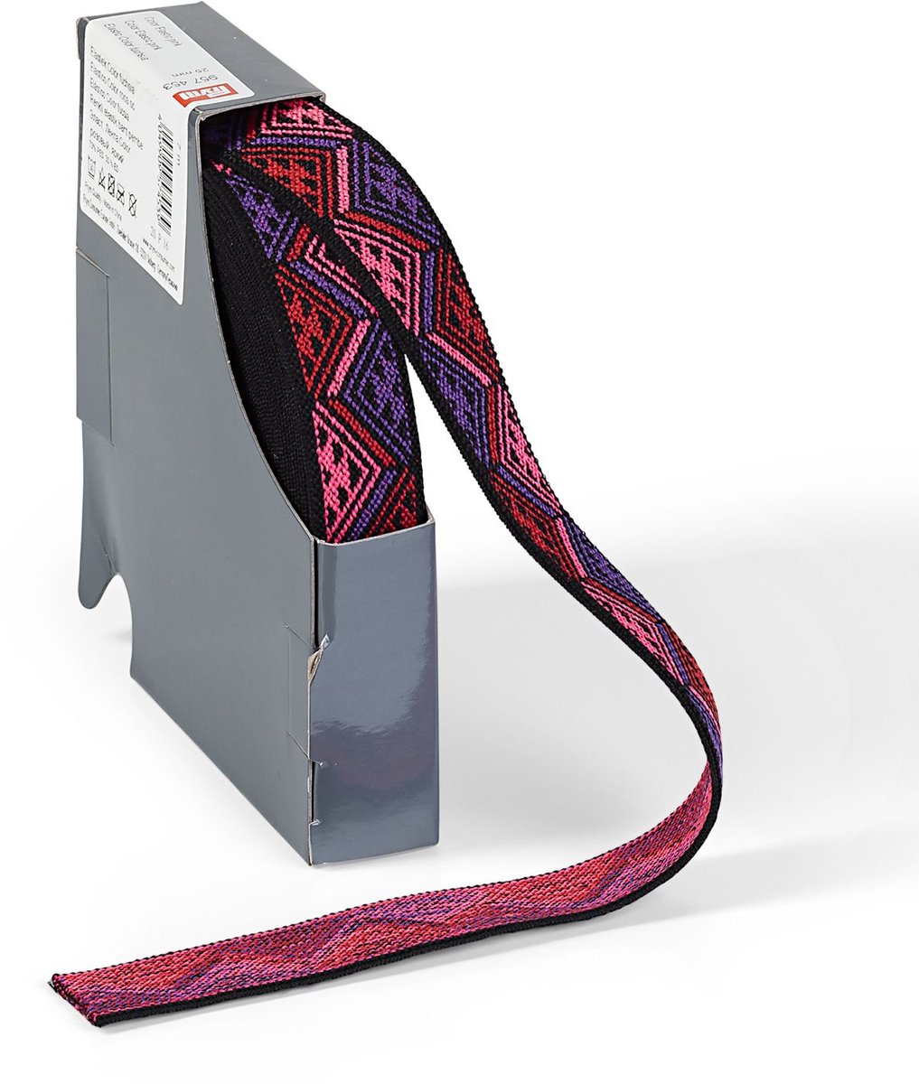 Elastiek Color 25 mm driehoek fuchsia - Elastiek - Prym