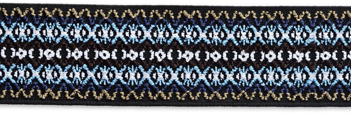 Elastiek Color 50 mm dessin blauw - Elastiek - Prym