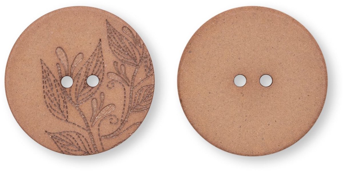 Hennep knopen recycelt 2 gaatjes 28 mm bruin - Aannaaiknopen -  