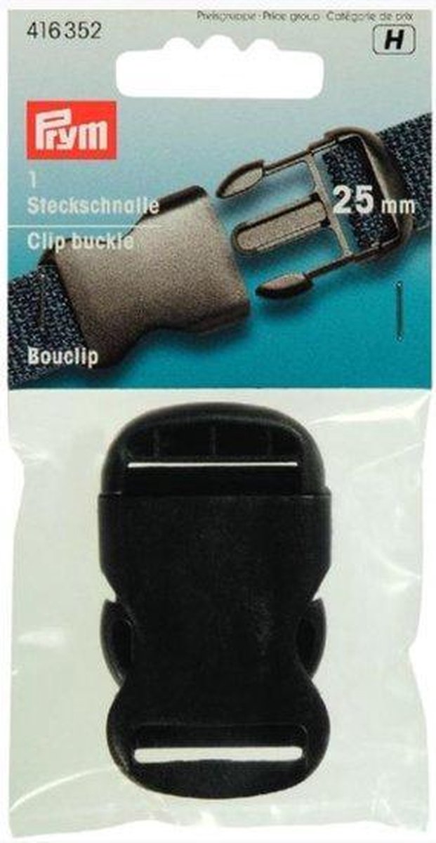 Klikgesp - kunststof - zwart - 25 mm - Per stuk verpakt - PRYM ART.NR. 416 352