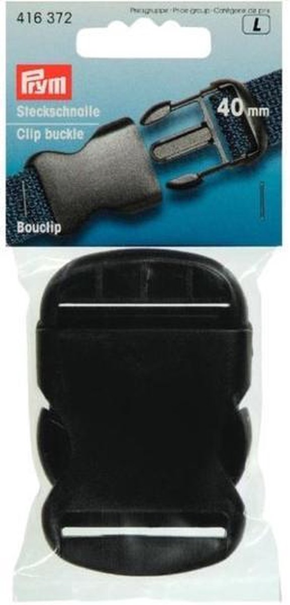 Klikgesp - kunststof - zwart - 40 mm - Per stuk verpakt - PRYM ART.NR. 416 372