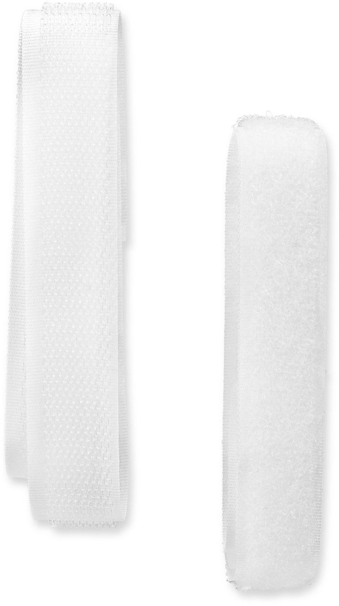 Klittenbandsluiting om aan te naaien 20 mm wit 60 cm