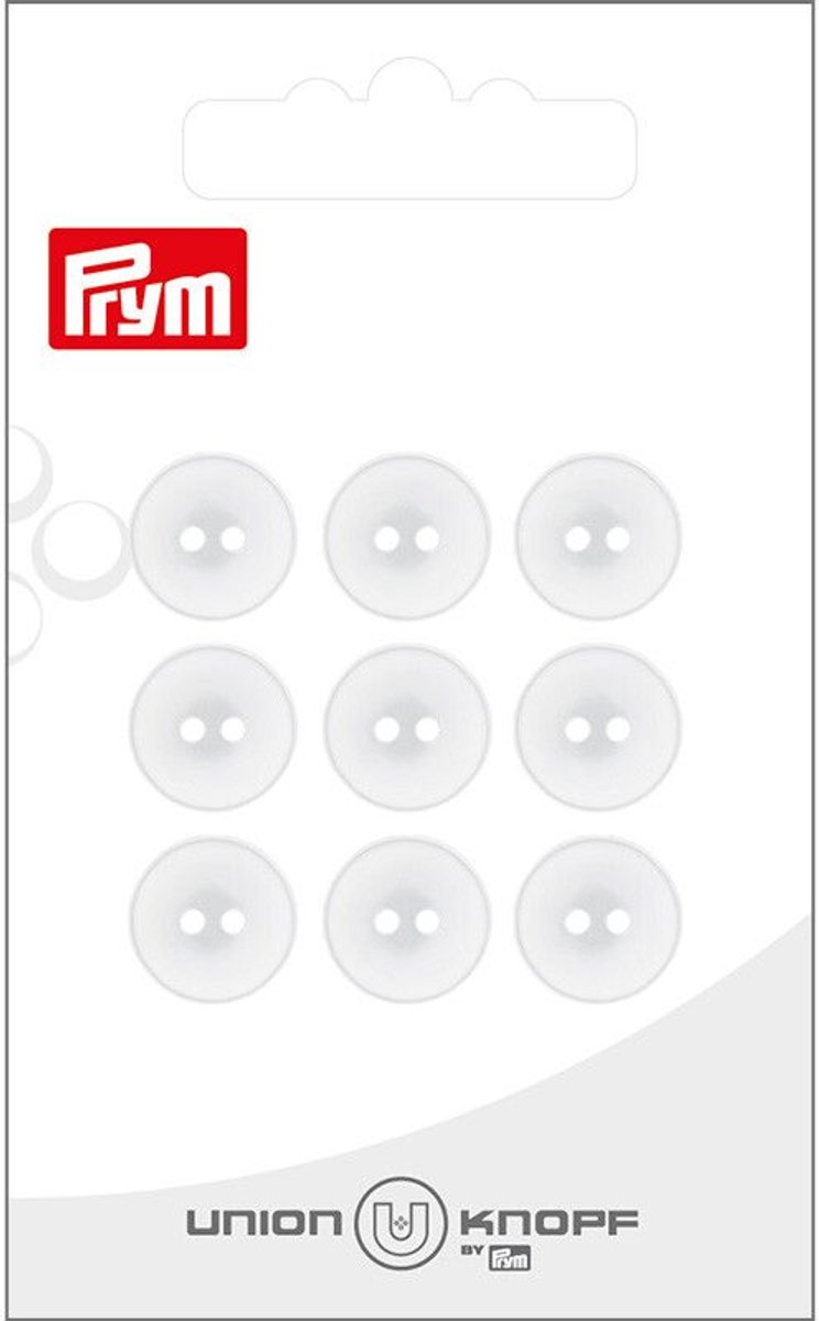 Knoop 2 gaatjes 12mm wit 2st - Knopen - Prym